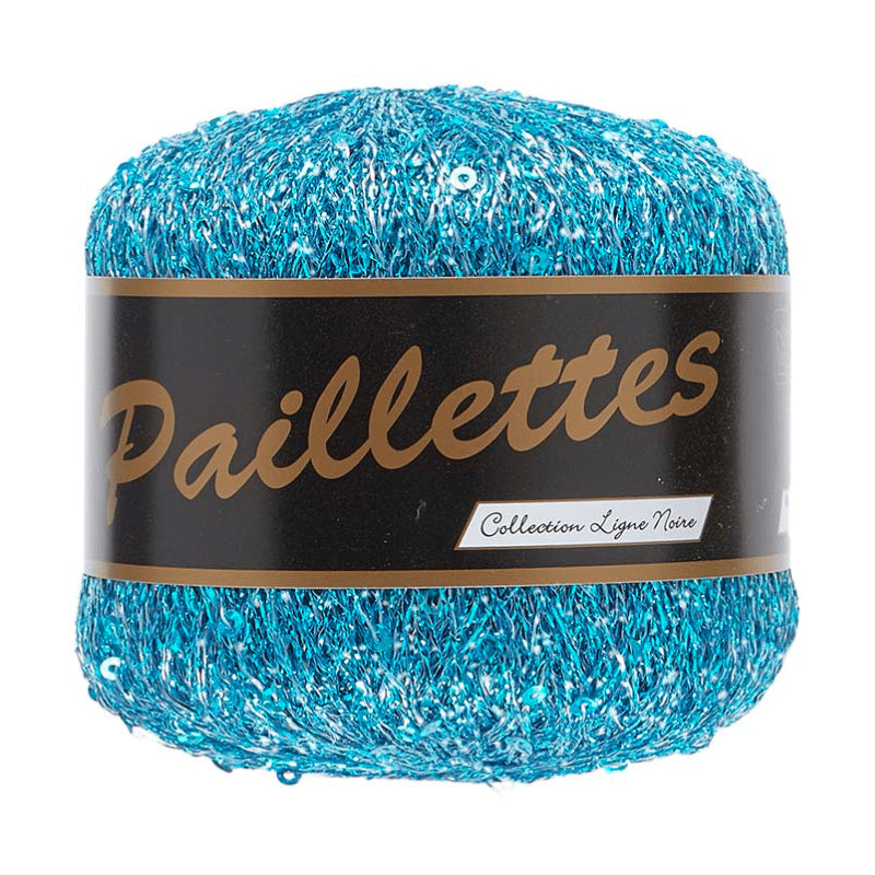 LAMMY Paillettes in blauw – glanzend breigaren met pailletten voor subtiele glans