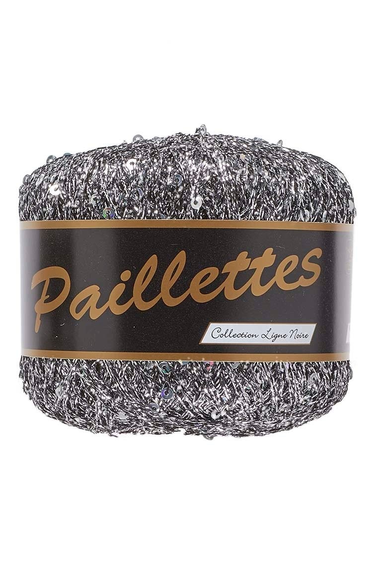 LAMMY Paillettes in donker zilver – glitterend breigaren met pailletten voor extra schittering