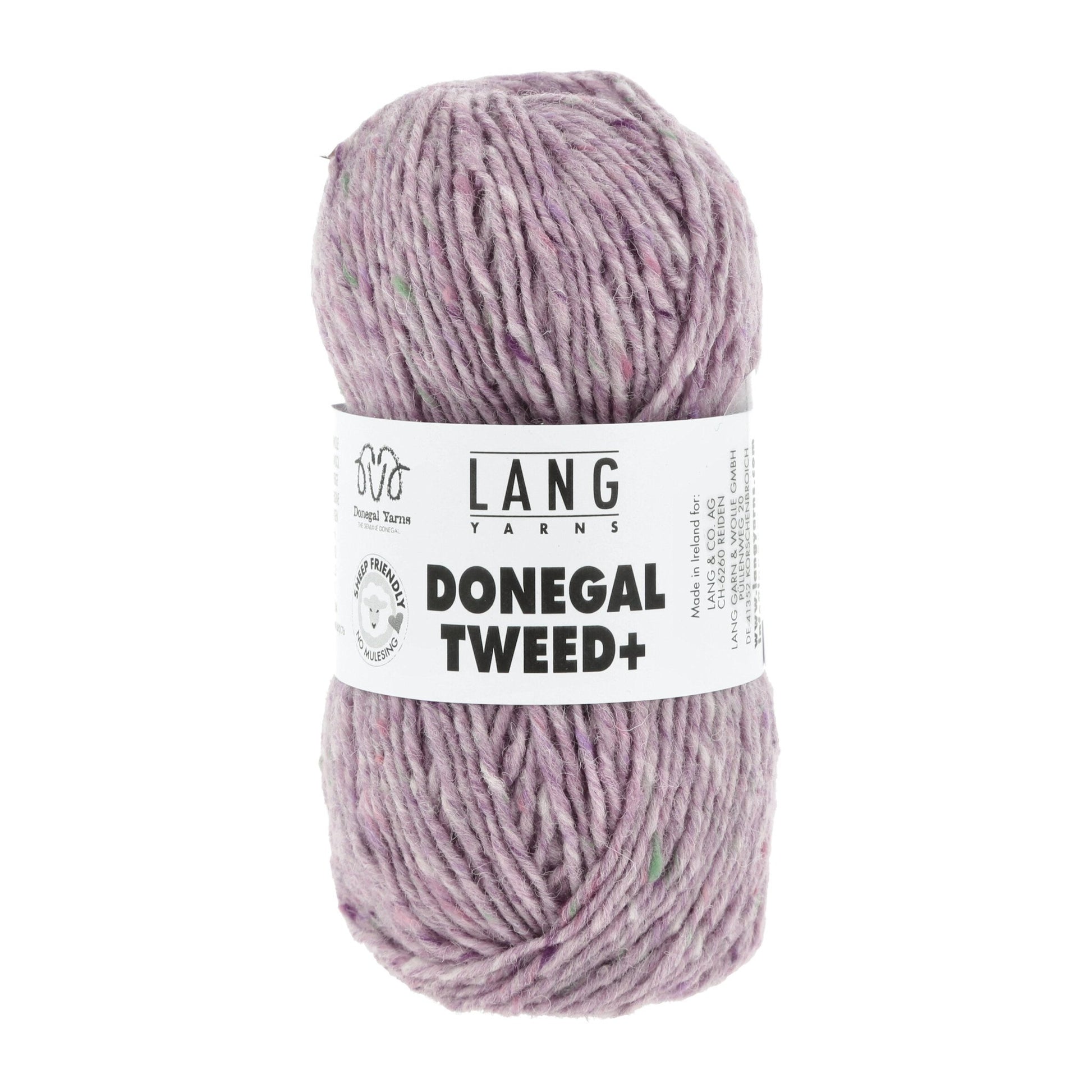 Donegal Tweed + wolgaren in oudroze - zachte draad na wassen