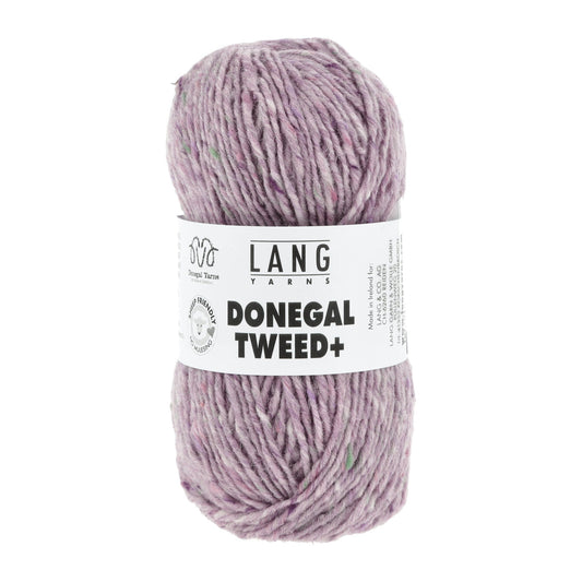 Donegal Tweed + wolgaren in oudroze - zachte draad na wassen