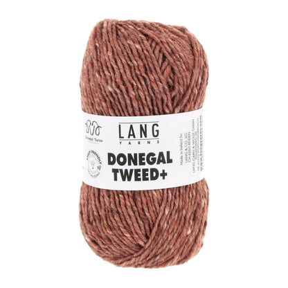 Donegal Tweed + wolgaren in roest - looplengte van 105 meters per bol
