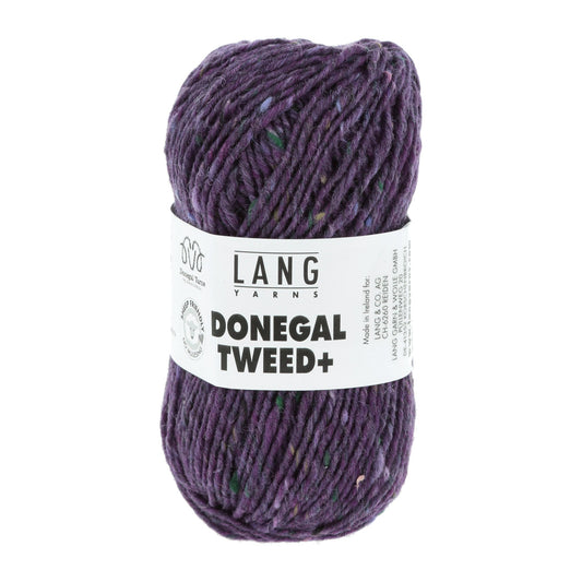 Donegal Tweed + wolgaren in violet - weegt 50 gram per bol