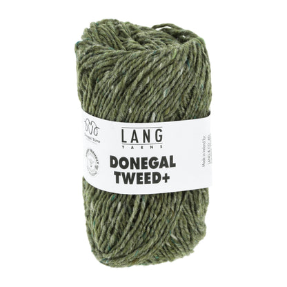 Donegal Tweed + wolgaren in groen - zachte draad na wassen