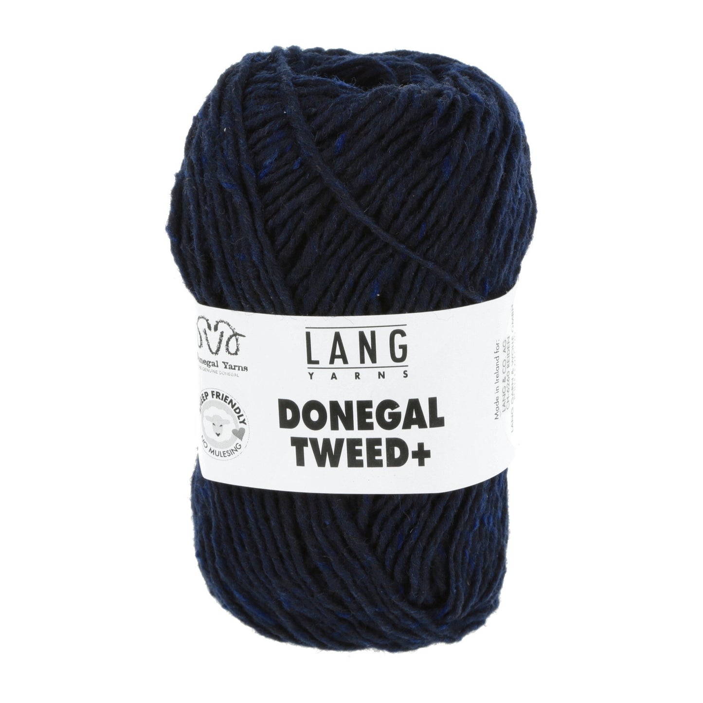 Donegal Tweed + wolgaren in navy - weegt 50 gram per bol