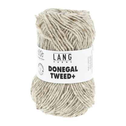 Donegal Tweed + wolgaren in beige - steekverhouding van 17 steken x 25 toeren