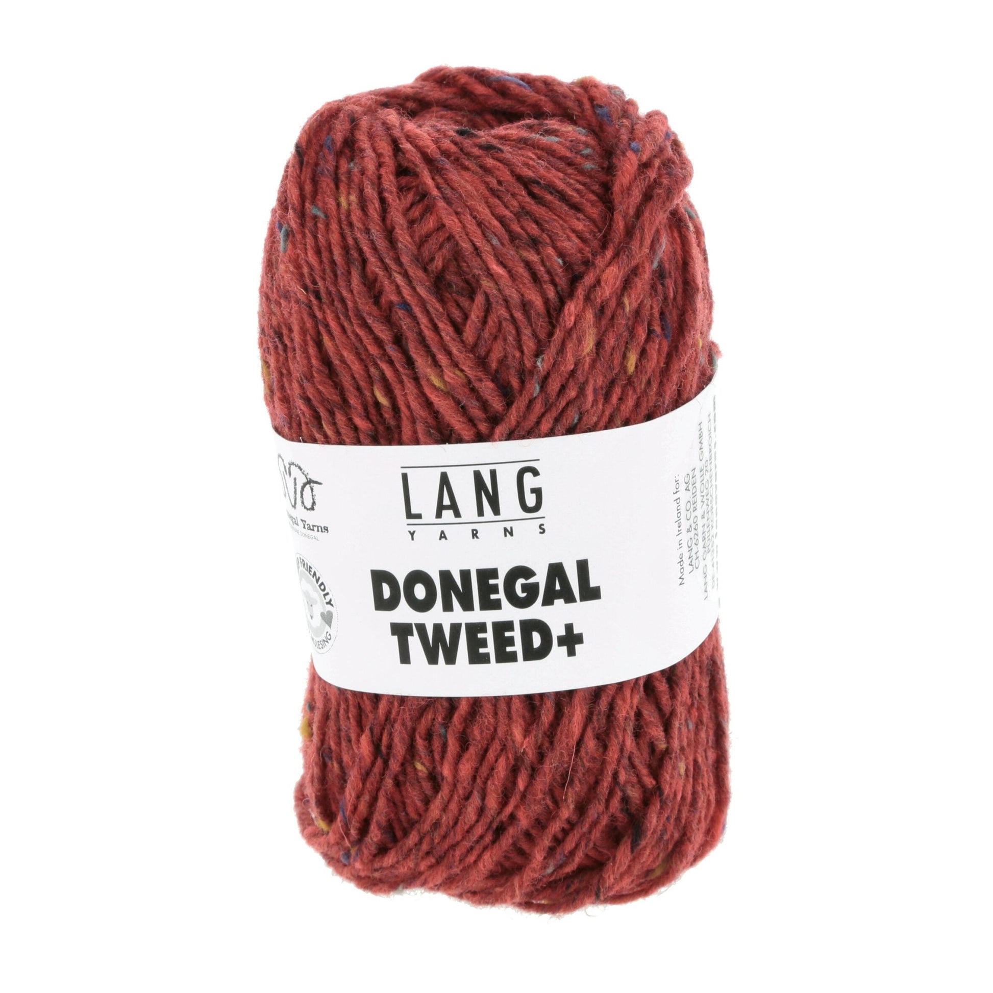 Donegal Tweed + wolgaren in rood - zachte draad na wassen