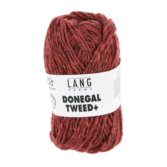 Donegal Tweed + wolgaren in rood - zachte draad na wassen