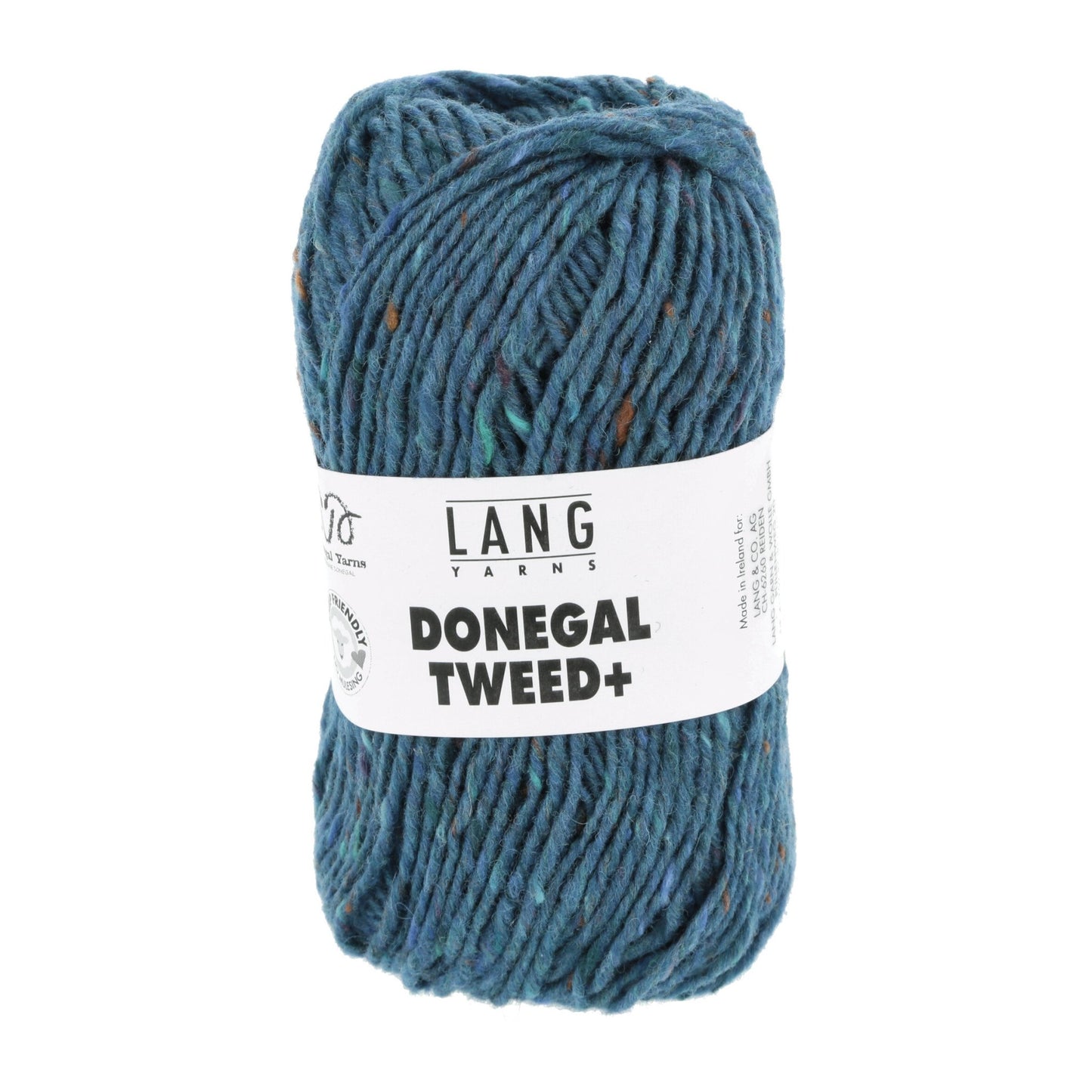 Donegal Tweed + wolgaren in atlantisch - weegt 50 gram per bol