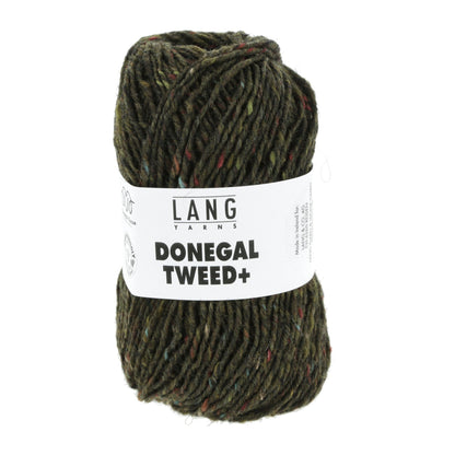 Donegal Tweed + wolgaren in olijf - unieke gekleurde tweed spikkels