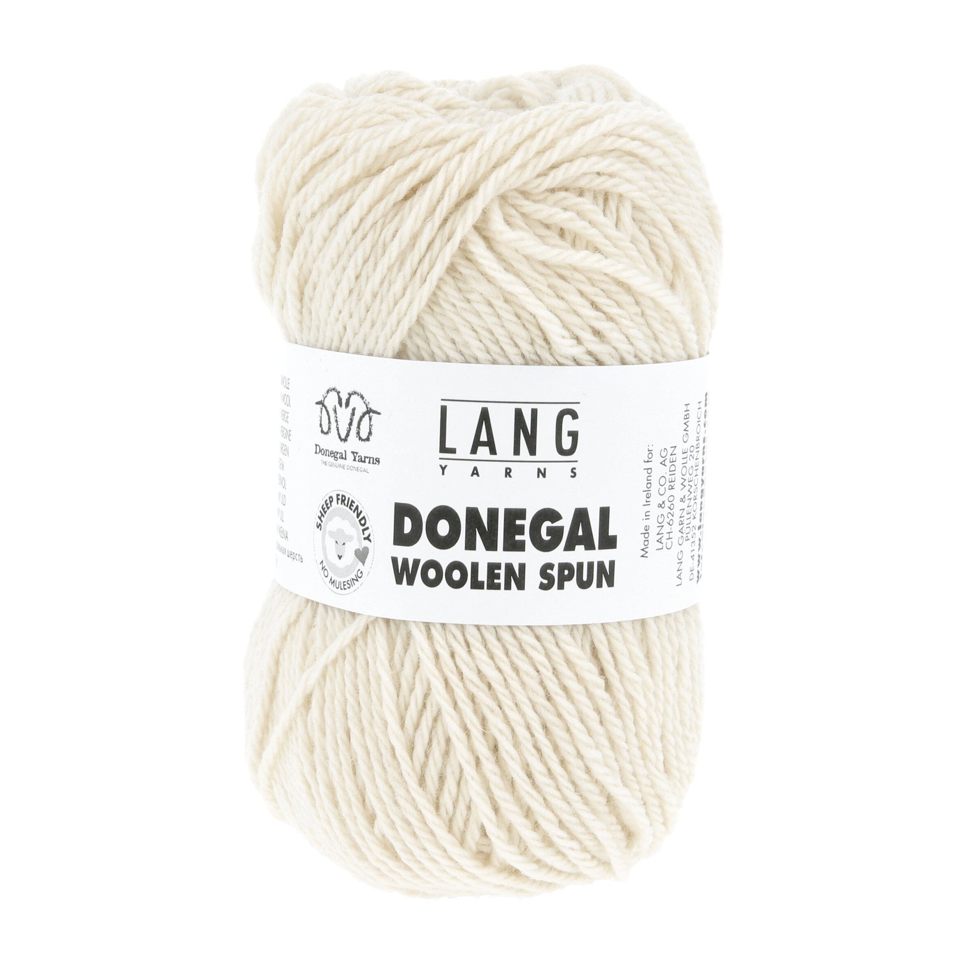 Lang Yarns Donegal Woolen Spun wit – luchtig gesponnen Ierse wol