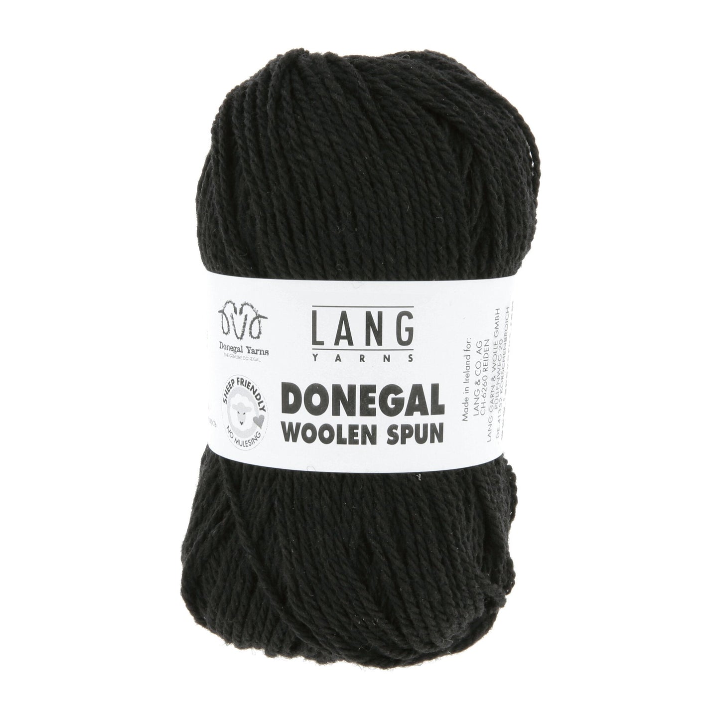Lang Yarns Donegal Woolen Spun zwart – karaktervol garen met subtiele kleursamenstelling