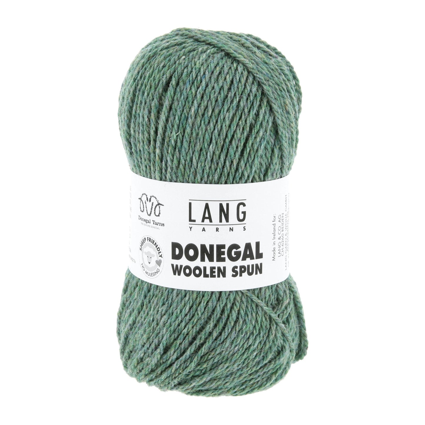 Lang Yarns Donegal Woolen Spun muntgroen – aanbevolen naalddikte 4,5 tot 5 mm