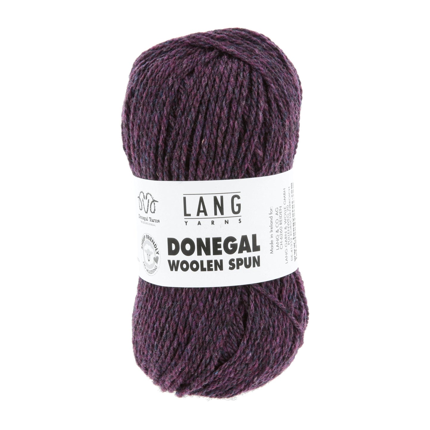 Lang Yarns Donegal Woolen Spun aubergine – ideaal voor complexe technieken