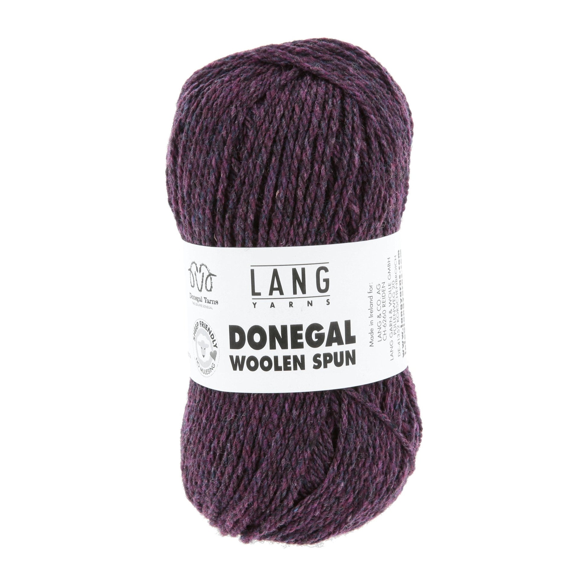 Lang Yarns Donegal Woolen Spun aubergine – ideaal voor complexe technieken