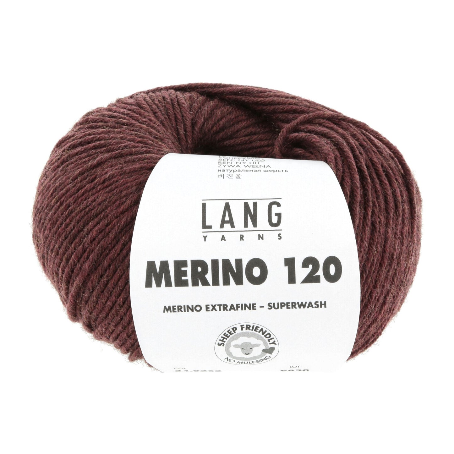 LANG YARNS Merino 120 in bruin - perfect voor warme mutsen