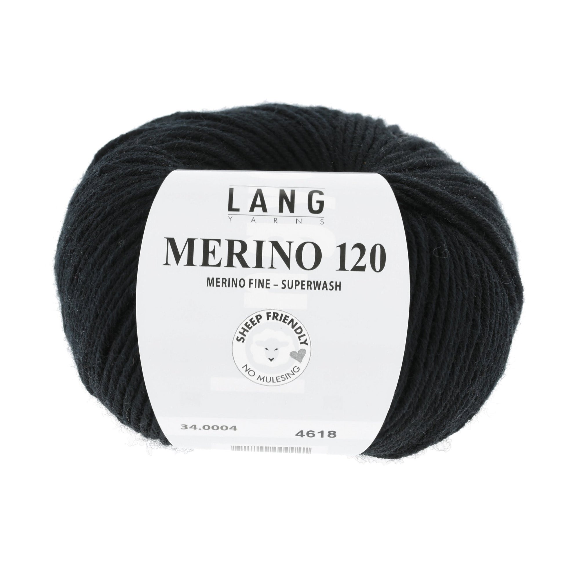 LANG YARNS Merino 120 in zwart - hoogwaardig merinogaren voor warme kleding