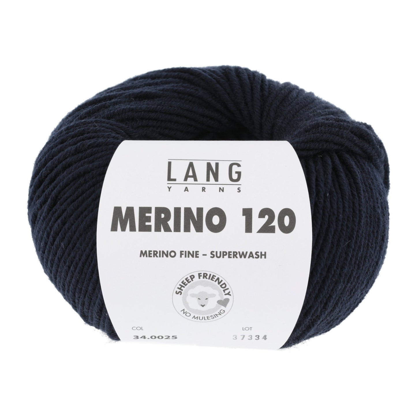 LANG YARNS Merino 120 in nachtblauw - hoogwaardig merinogaren voor truien