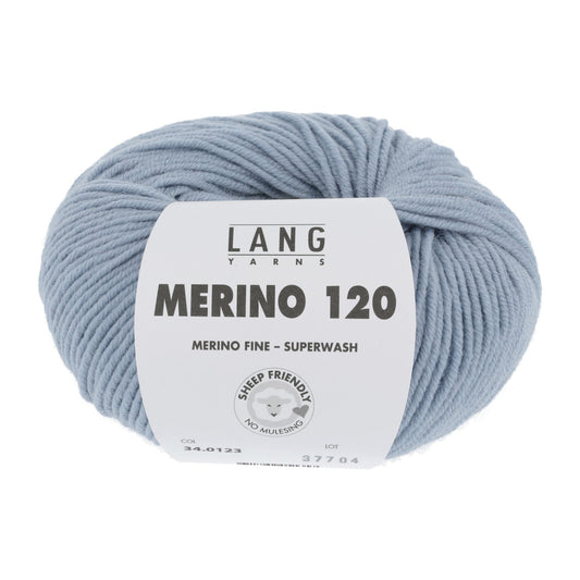 LANG YARNS Merino 120 in zilvergrijs - superzacht merinogaren voor truien