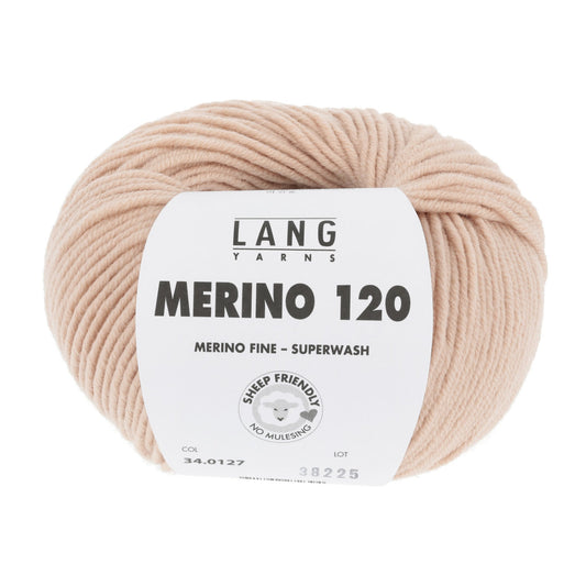 LANG YARNS Merino 120 in abrikoos - luxe merinowol voor breien en haken