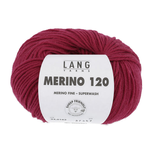 LANG YARNS Merino 120 in wijnrood - duurzaam en zacht merinogaren