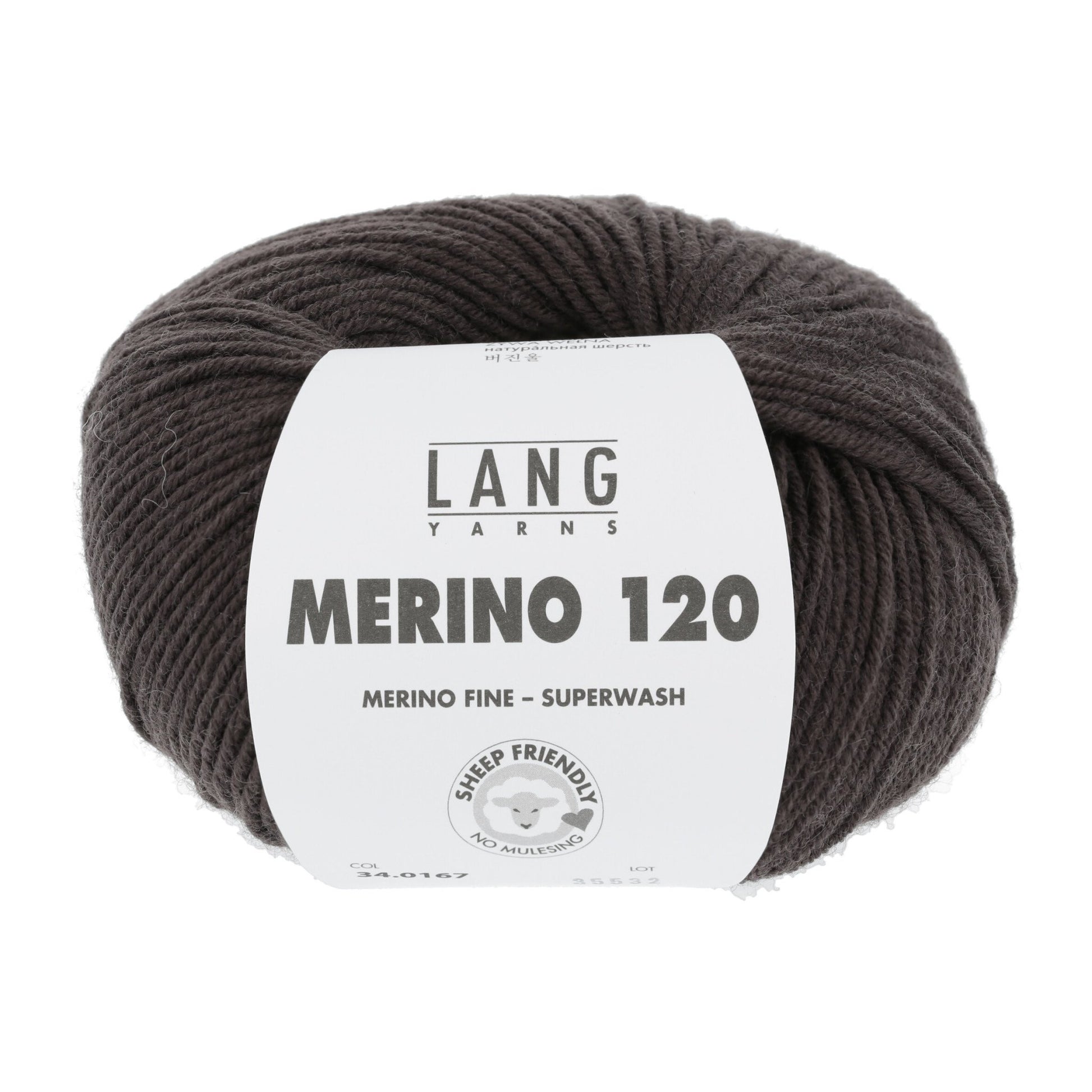 LANG YARNS Merino 120 in choco - perfect voor warme kleding
