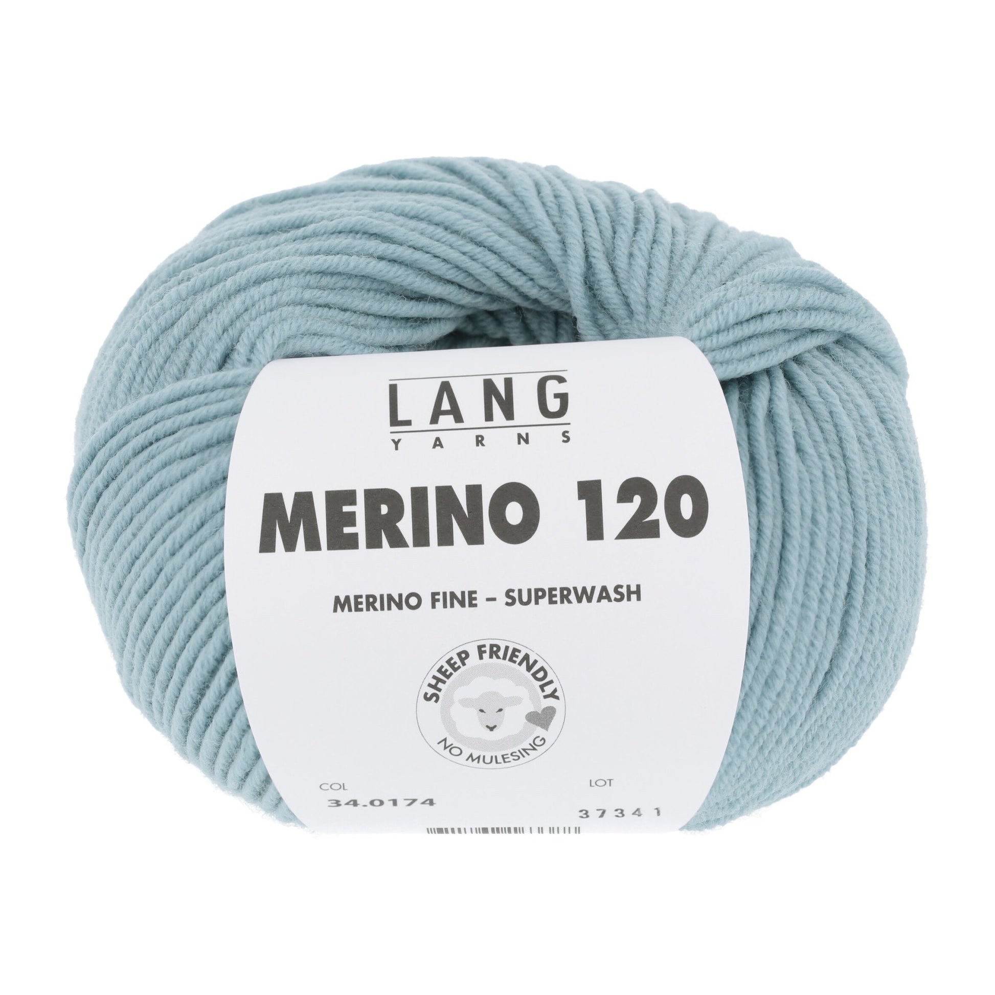LANG YARNS Merino 120 in munt donker - superzacht merinogaren voor truien