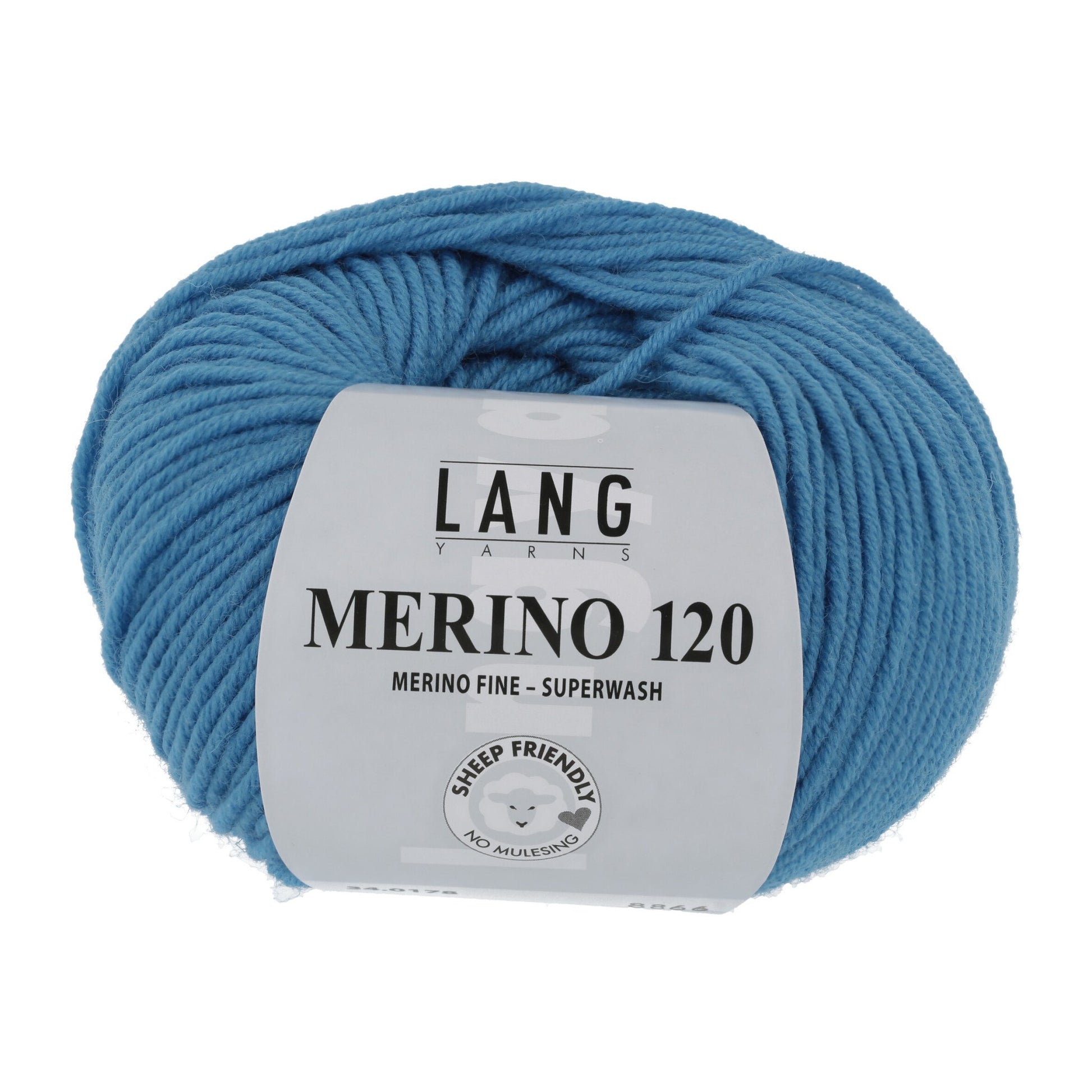 LANG YARNS Merino 120 in turquoise - hoogwaardig merinogaren voor babykleding