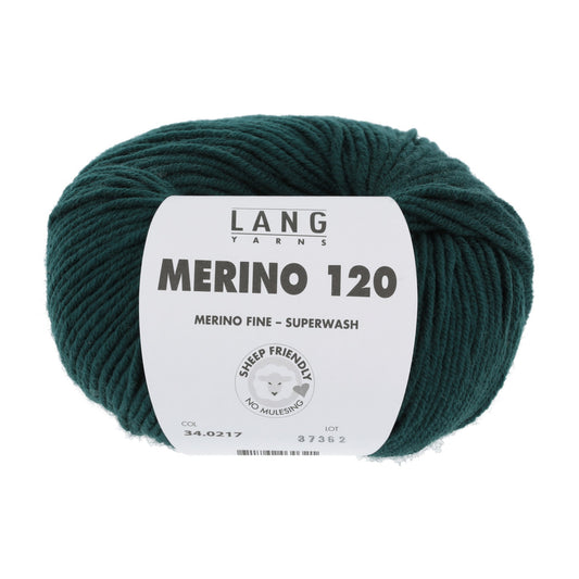 LANG YARNS Merino 120 in dennengroen - duurzaam en zacht merinogaren