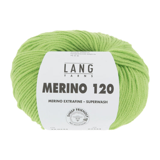 LANG YARNS Merino 120 in limoen - superzacht merinogaren voor truien