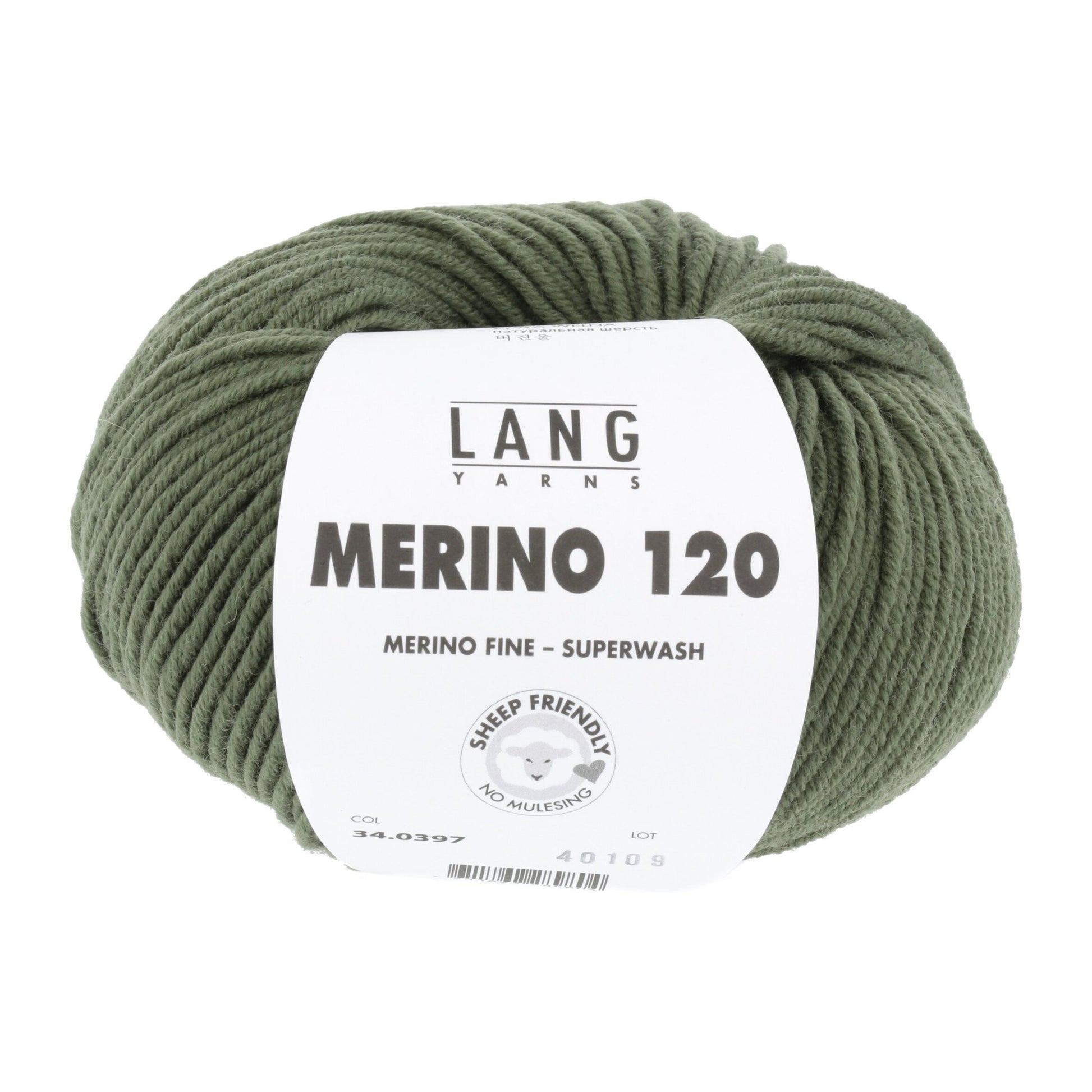 LANG YARNS Merino 120 in krokodillengroen - perfect voor warme mutsen