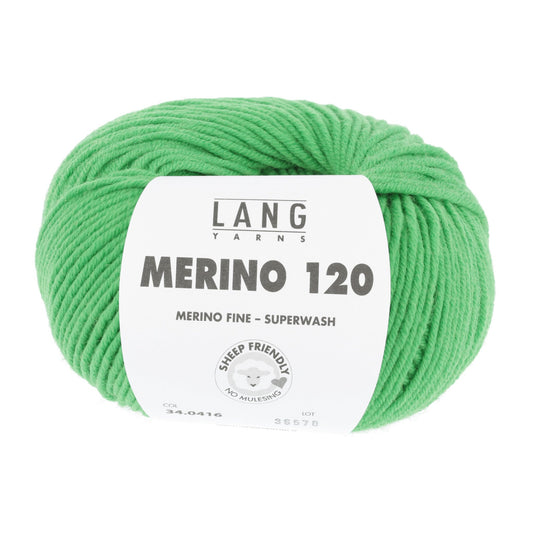 LANG YARNS Merino 120 in felgroen - perfect voor warme mutsen