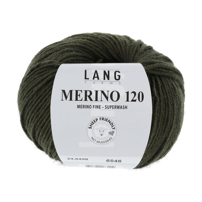 LANG YARNS Merino 120 in lood groen - perfect voor warme kleding