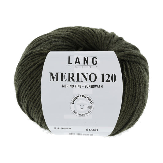 LANG YARNS Merino 120 in lood groen - perfect voor warme kleding