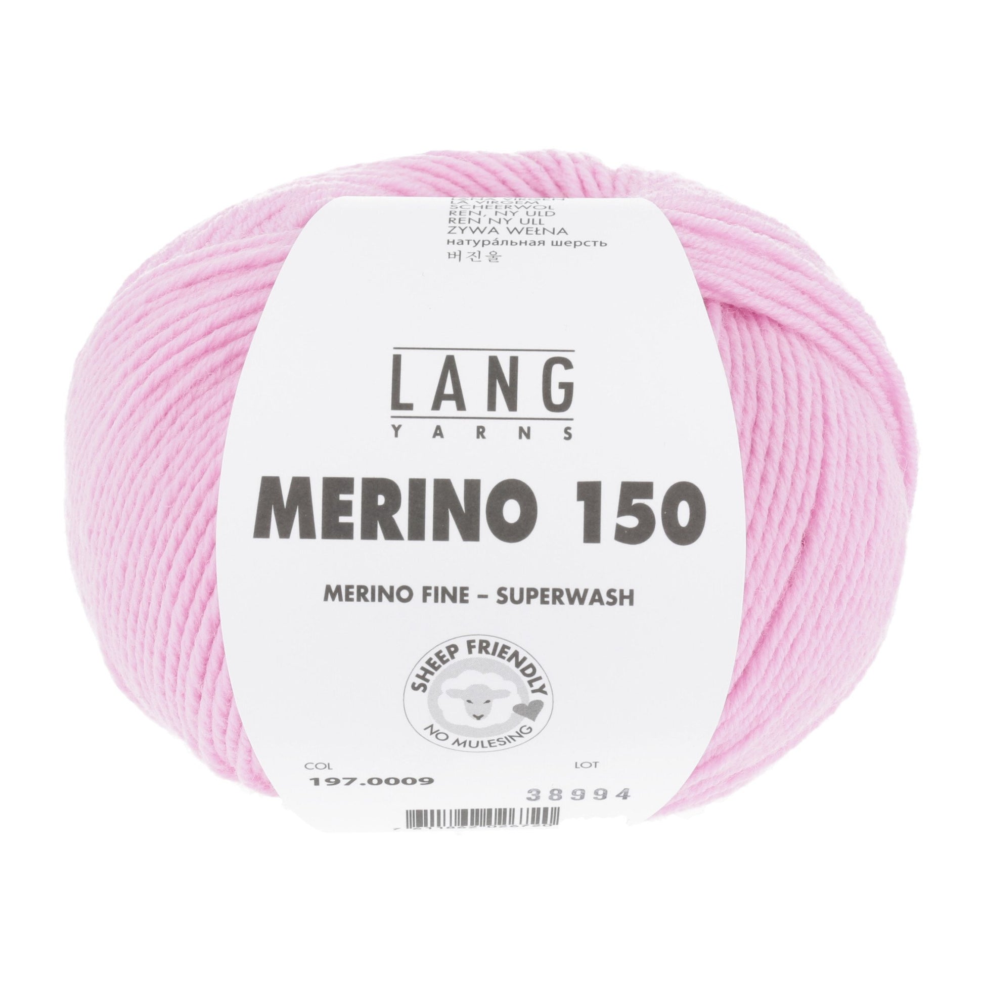 LANG YARNS Merino 150 in roze - superzacht merinowol garen voor truien en babykleding