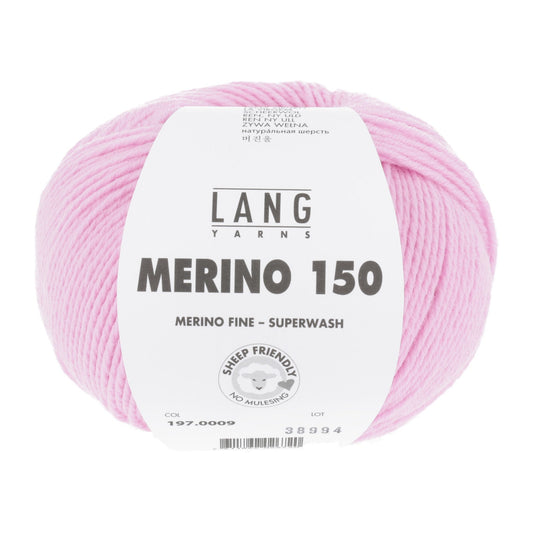 LANG YARNS Merino 150 in roze - superzacht merinowol garen voor truien en babykleding