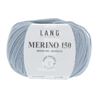 LANG YARNS Merino 150 in zilvergrijs - zacht merinowol garen voor warme sjaals