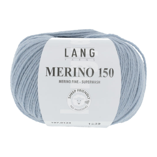 LANG YARNS Merino 150 in zilvergrijs - zacht merinowol garen voor warme sjaals