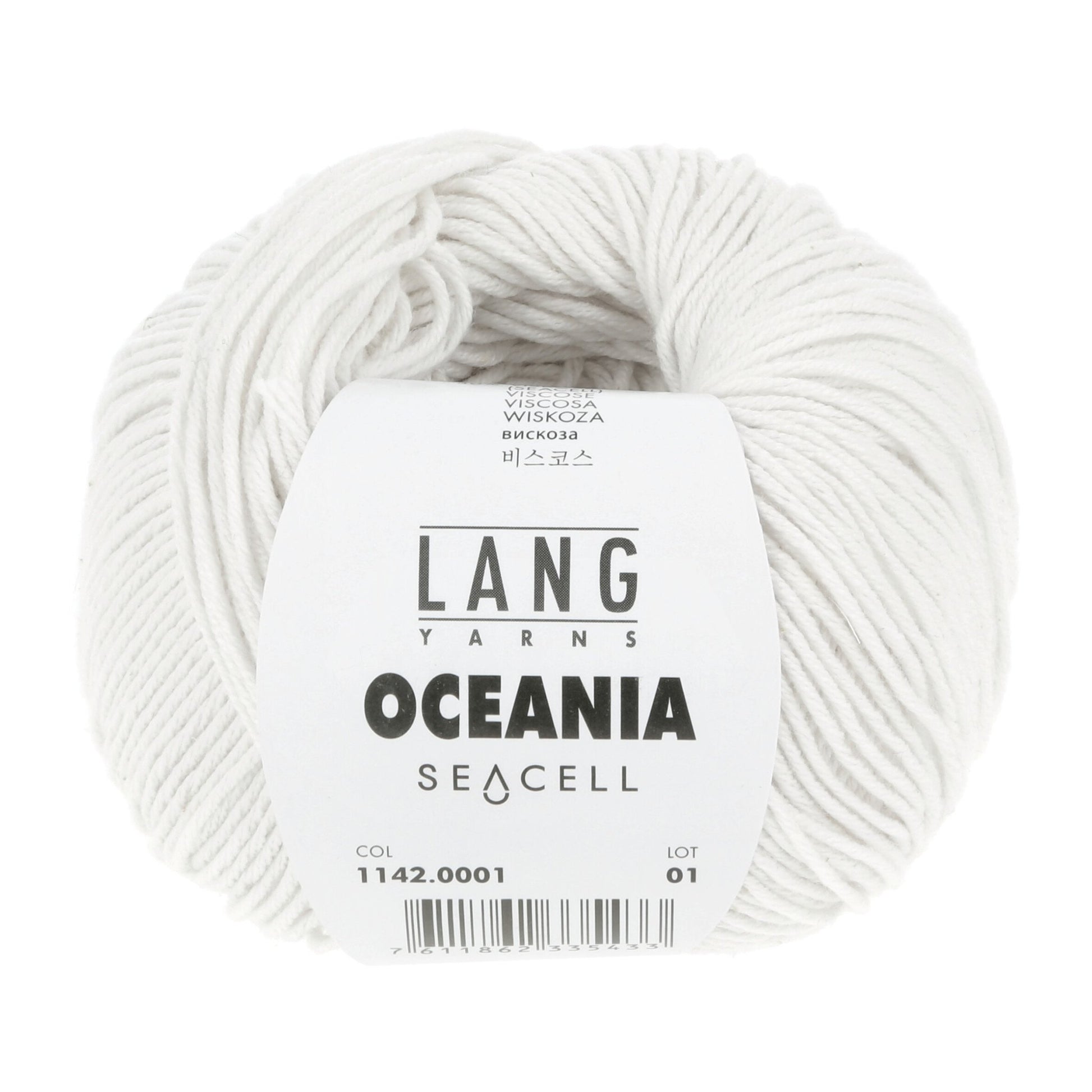 LANG Yarns Oceania breigaren in kleur 0001 - zacht katoen-seacell garen