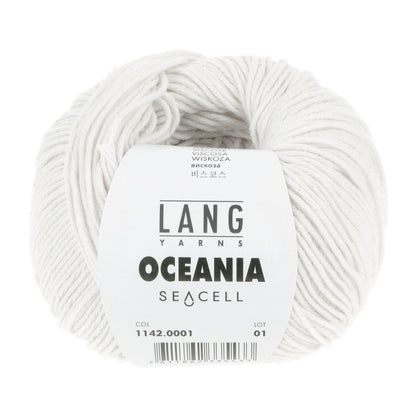 LANG Yarns Oceania breigaren in kleur 0001 - zacht katoen-seacell garen