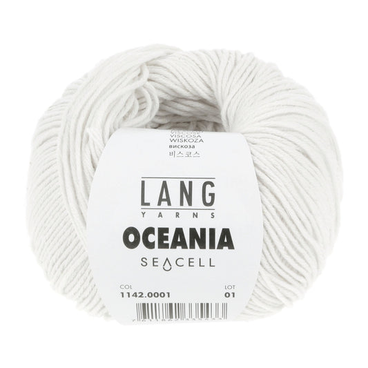 LANG Yarns Oceania breigaren in kleur 0001 - zacht katoen-seacell garen