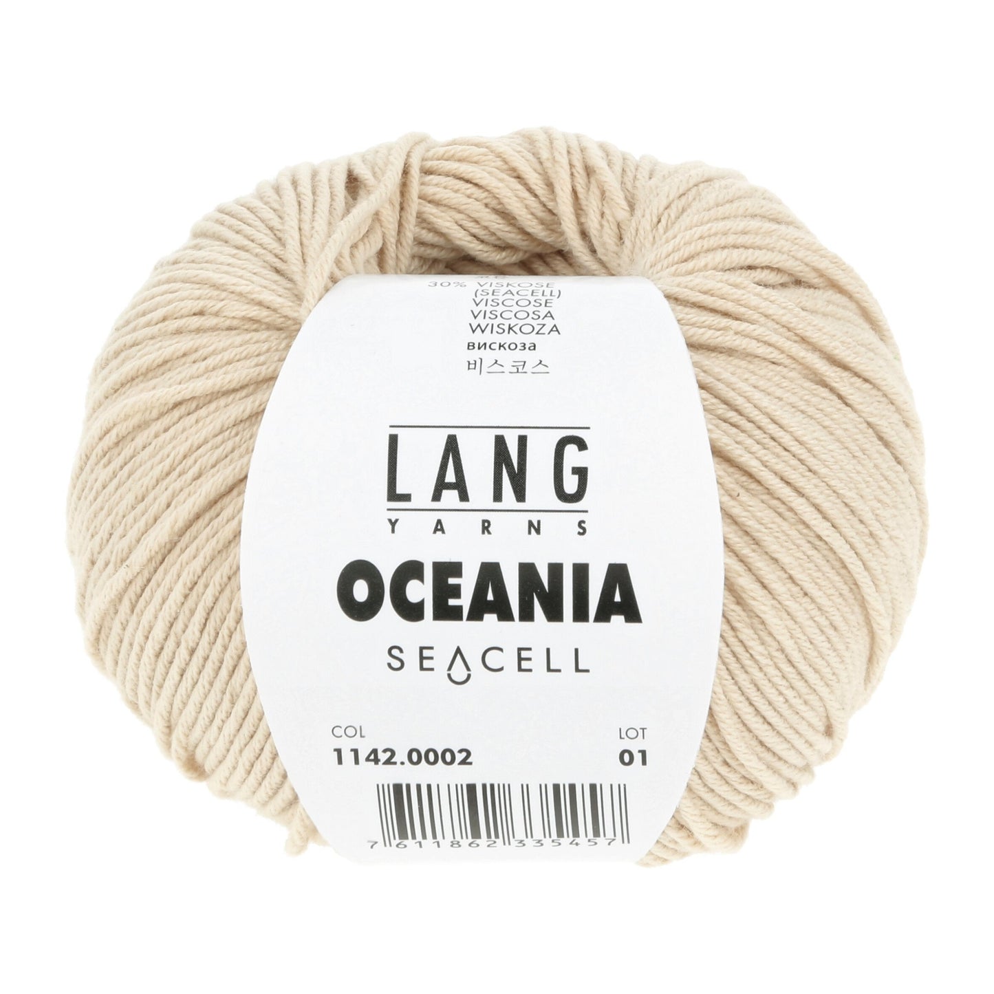LANG Yarns Oceania breigaren in kleur 0002 - zacht katoen-seacell garen
