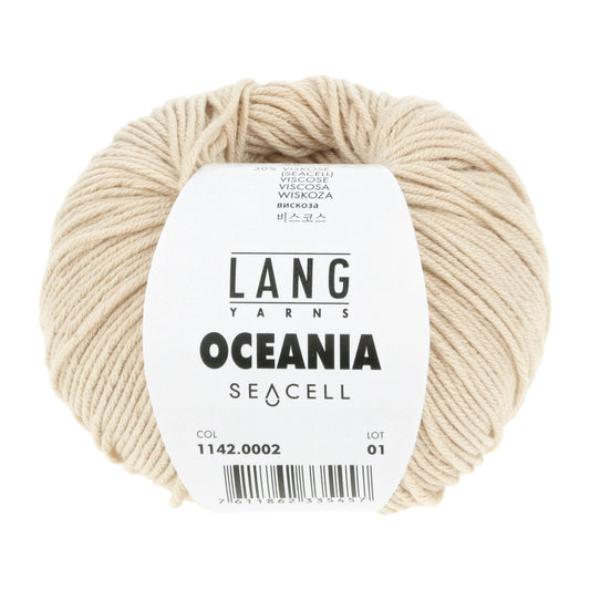 LANG Yarns Oceania breigaren in kleur 0002 - zacht katoen-seacell garen