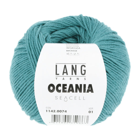 LANG Yarns Oceania breigaren in kleur 0074 - zacht katoen-seacell garen