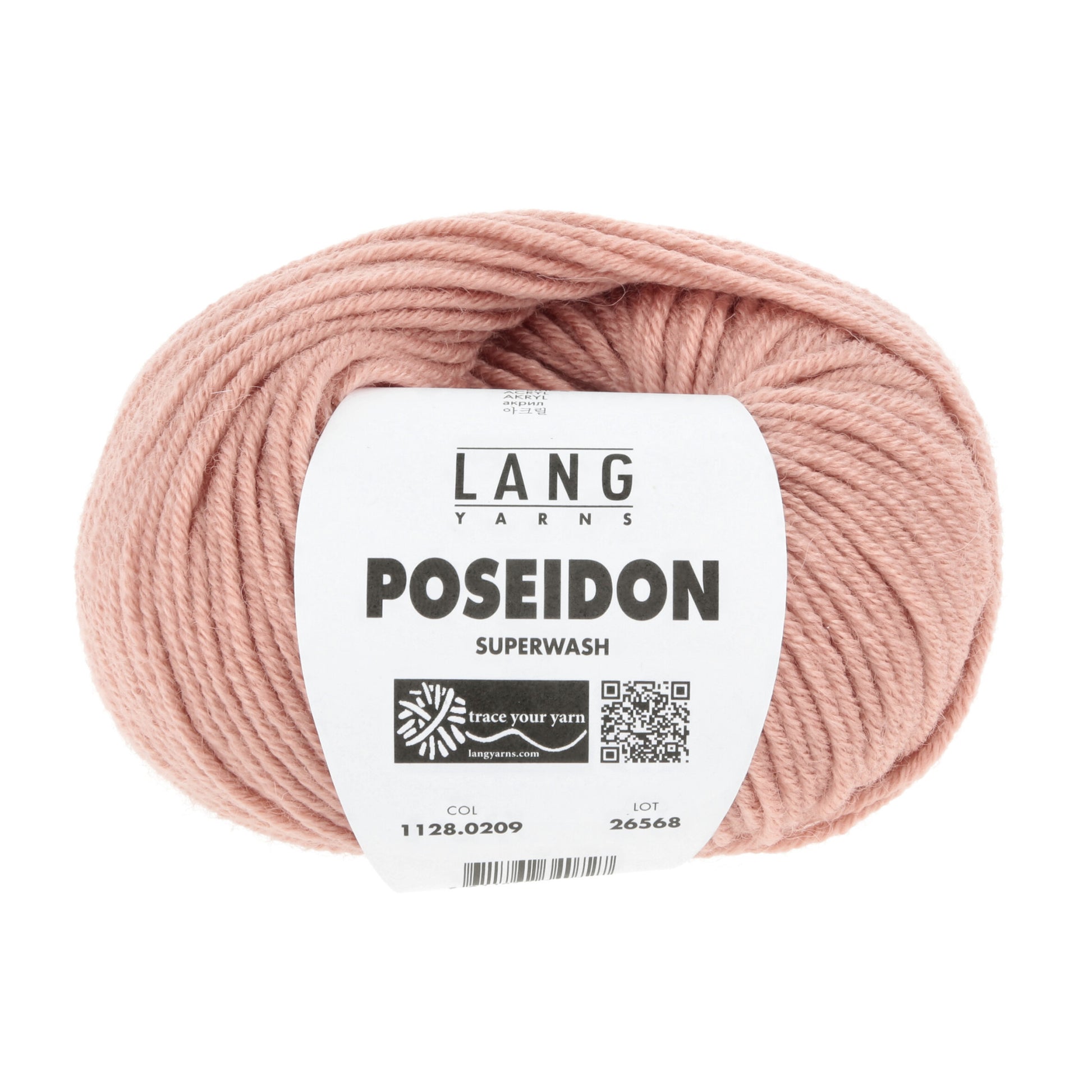 Lang Yarns Poseidon breigaren poeder roze - ideaal voor gehaakte dekens en kleding