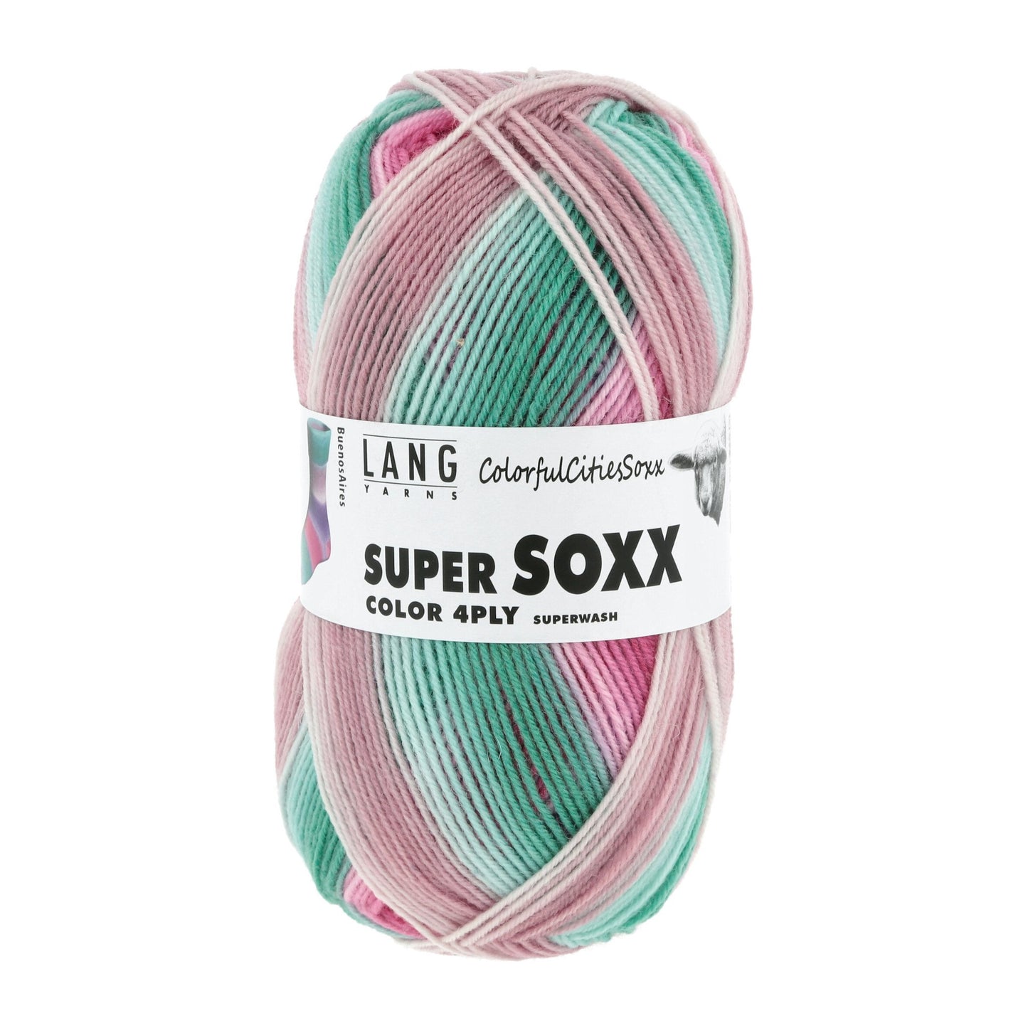 LANG Yarns Super Soxx 4-ply sokkengaren in Buenos Aires – ideaal voor sokken tot maat 44