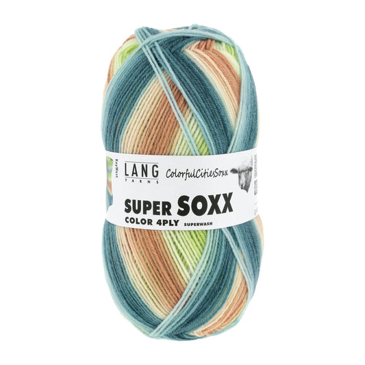 LANG Yarns Super Soxx 4-ply sokkengaren in Key West – perfect voor brei- en haakprojecten