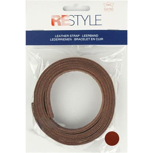 Restyle Leerband 120x3cm in bruin - stevige band voor tassen en accessoires