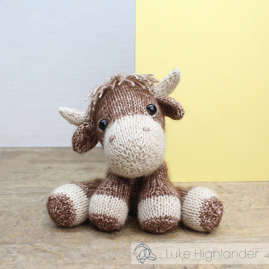 Luke Highlander breipakket – Schattige knuffel breien met gemêleerd garen