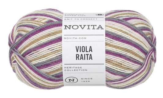 Novita Viola Raita sokkengaren in Spring Light - 400 meter per 100 gram