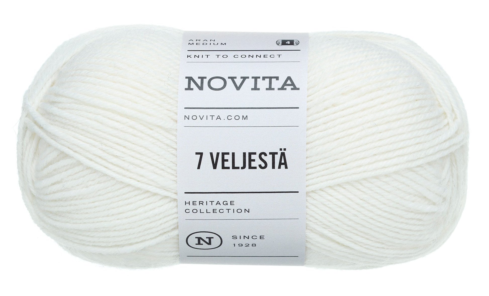 Novita 7 Brothers/7 Veljesta in wit – 8-draads sokkenwol voor breien en haken